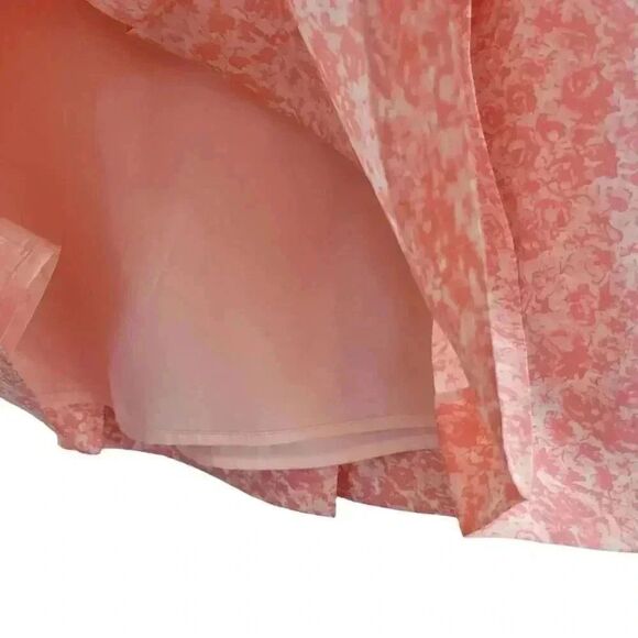 Banana Republic Women's Pink Floral Silk Lined A-Line Skirt - Picture 5 of 12